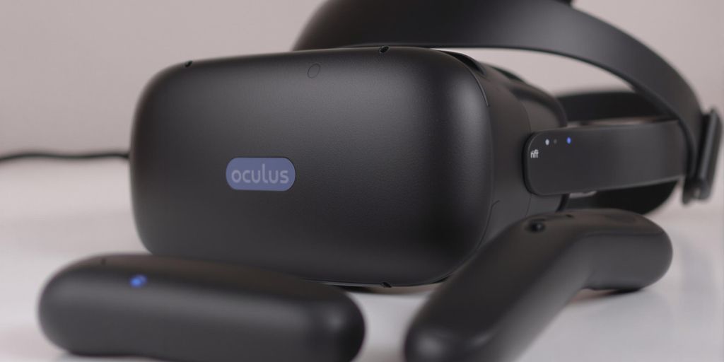 Oculus Rift headset and controllers