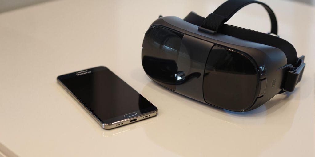 Samsung Galaxy phone and Gear VR headset.